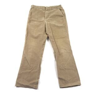 Corduroy Trousers Pants, Beige Tan, Straight Leg, Measured Size: 36x31